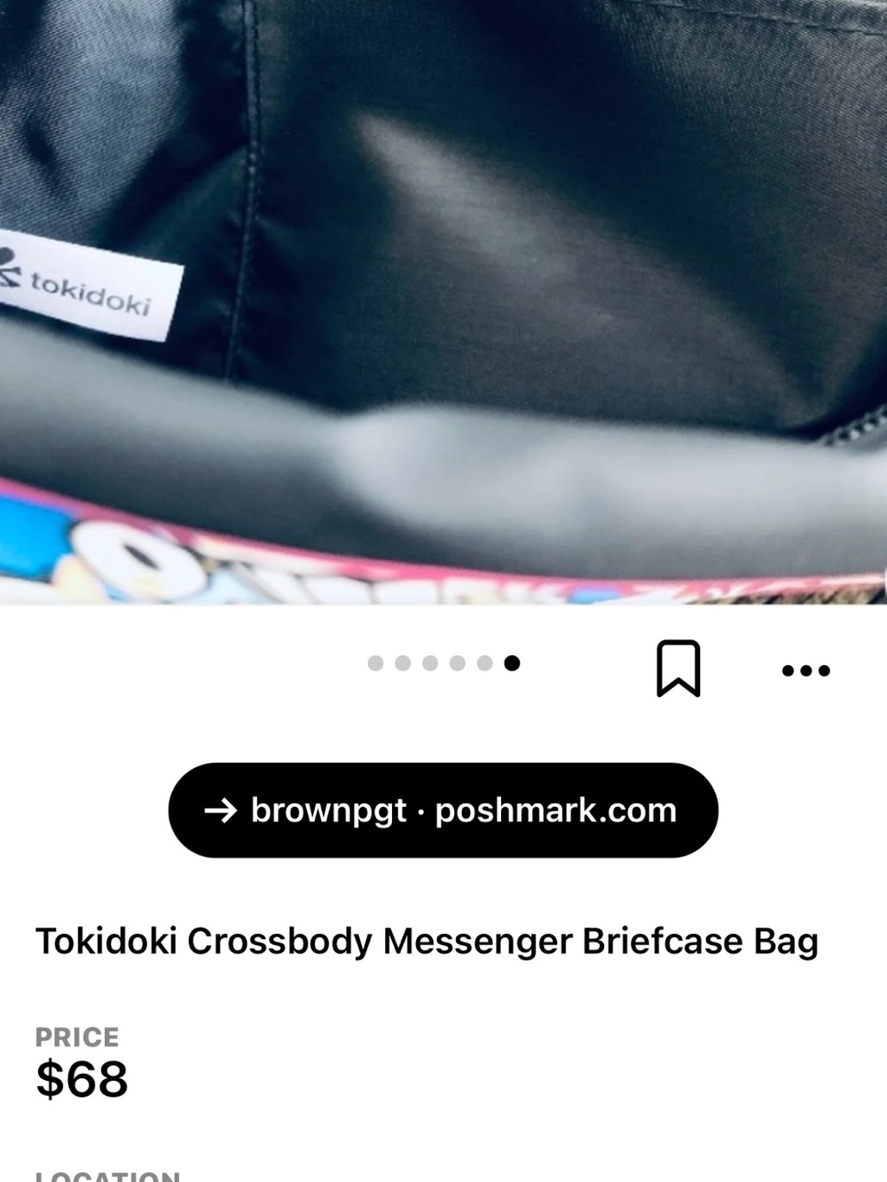 Tokidoki Crossbody Messenger Bag - Colorful Character Print - Picture 7 of 9